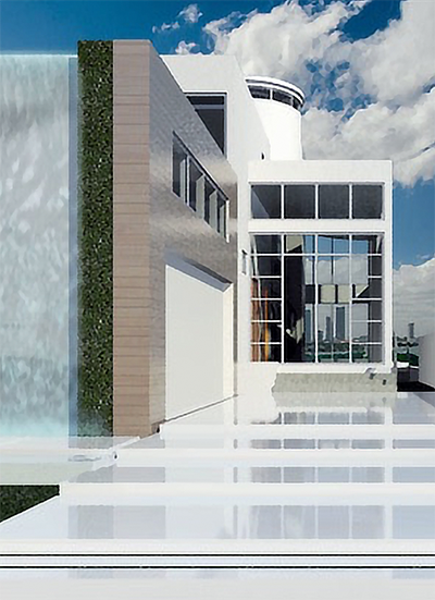Rendering of the prototyping home view from the street